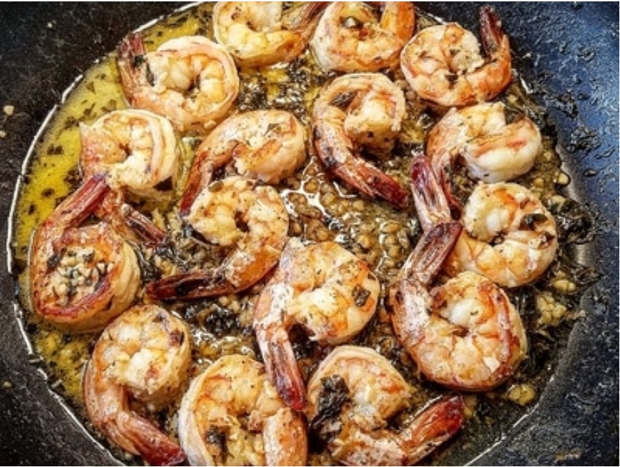 Garlic Shrimp with Butter Herb Rice